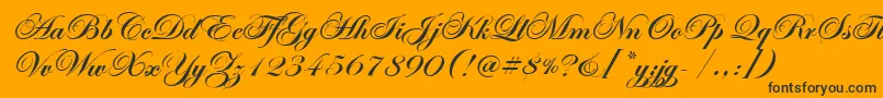 EdwardianScrItcTtBold-Schriftart – Schwarze Schriften auf orangefarbenem Hintergrund