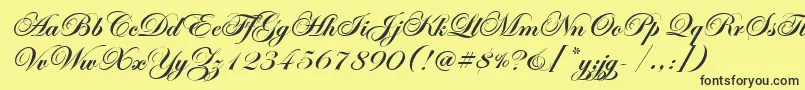 EdwardianScrItcTtBold Font – Black Fonts on Yellow Background