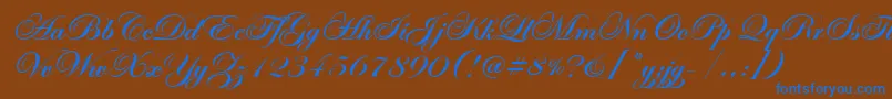 EdwardianScrItcTtBold Font – Blue Fonts on Brown Background