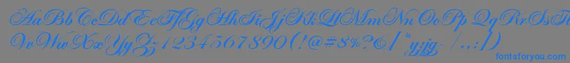 EdwardianScrItcTtBold Font – Blue Fonts on Gray Background