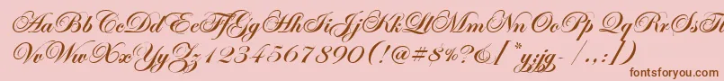 EdwardianScrItcTtBold Font – Brown Fonts on Pink Background