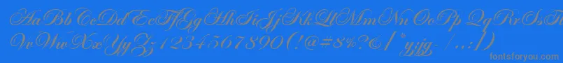 EdwardianScrItcTtBold Font – Gray Fonts on Blue Background