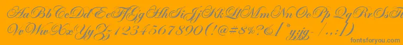 Подробнее о шрифте EdwardianScrItcTtBold Шрифт EdwardianScrItcTtBold – серые шрифты на оранжевом фоне