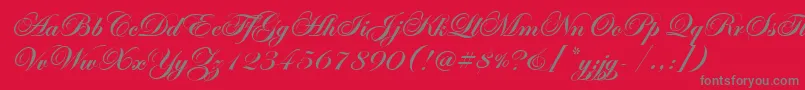 EdwardianScrItcTtBold Font – Gray Fonts on Red Background