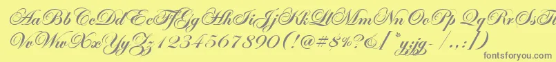 EdwardianScrItcTtBold Font – Gray Fonts on Yellow Background