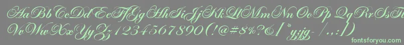 EdwardianScrItcTtBold Font – Green Fonts on Gray Background