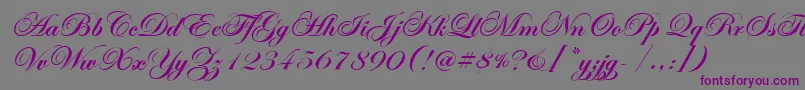 EdwardianScrItcTtBold Font – Purple Fonts on Gray Background