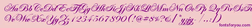 EdwardianScrItcTtBold-Schriftart – Violette Schriften auf rosa Hintergrund