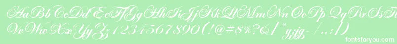 Шрифт EdwardianScrItcTtBold – белые шрифты на зелёном фоне