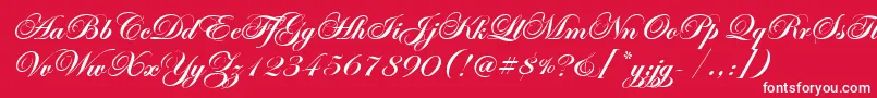 EdwardianScrItcTtBold Font – White Fonts on Red Background