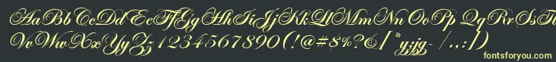 EdwardianScrItcTtBold Font – Yellow Fonts on Black Background