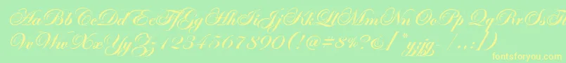 EdwardianScrItcTtBold Font – Yellow Fonts on Green Background