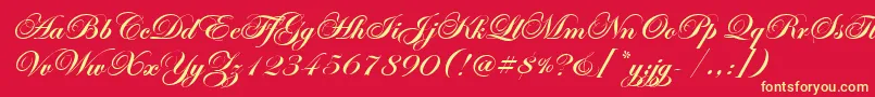 EdwardianScrItcTtBold Font – Yellow Fonts on Red Background