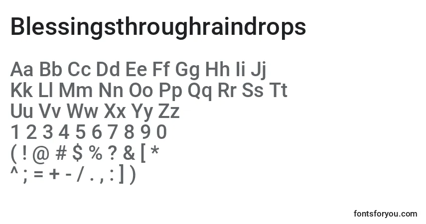 Fuente Blessingsthroughraindrops - alfabeto, números, caracteres especiales