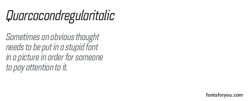 Quarcacondregularitalic Font
