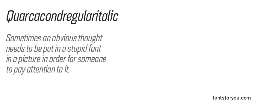 Czcionka Quarcacondregularitalic