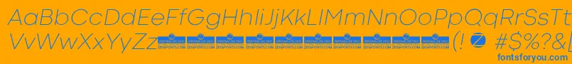 CodecColdExtralightItalicTrial Font – Blue Fonts on Orange Background