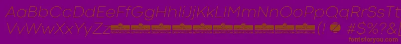 CodecColdExtralightItalicTrial Font – Brown Fonts on Purple Background