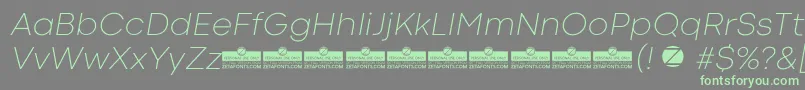 CodecColdExtralightItalicTrial Font – Green Fonts on Gray Background