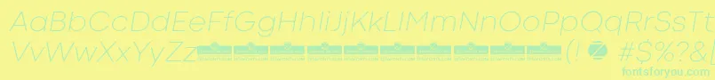 CodecColdExtralightItalicTrial Font – Green Fonts on Yellow Background