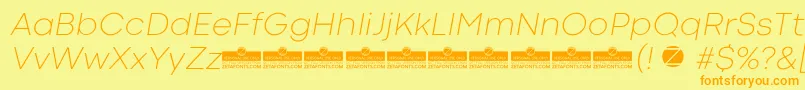 CodecColdExtralightItalicTrial Font – Orange Fonts on Yellow Background