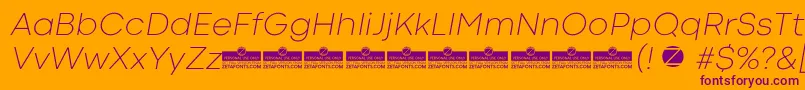 CodecColdExtralightItalicTrial Font – Purple Fonts on Orange Background