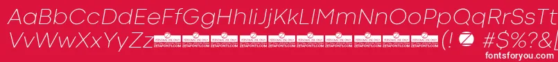 CodecColdExtralightItalicTrial Font – White Fonts on Red Background