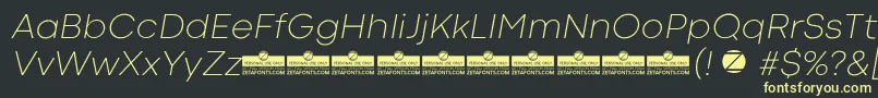 CodecColdExtralightItalicTrial Font – Yellow Fonts on Black Background