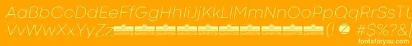 CodecColdExtralightItalicTrial Font – Yellow Fonts on Orange Background