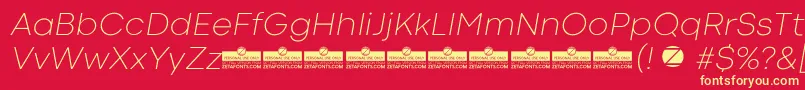 CodecColdExtralightItalicTrial Font – Yellow Fonts on Red Background