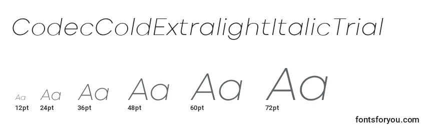 CodecColdExtralightItalicTrial Font Sizes