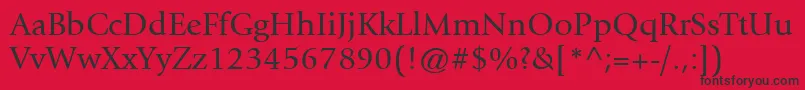 ItcGiovanniLtBook Font – Black Fonts on Red Background