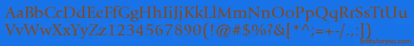 ItcGiovanniLtBook Font – Brown Fonts on Blue Background