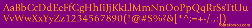 ItcGiovanniLtBook Font – Orange Fonts on Purple Background