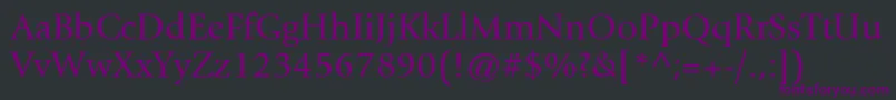 ItcGiovanniLtBook Font – Purple Fonts on Black Background
