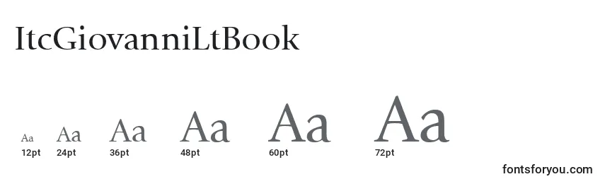 Размеры шрифта ItcGiovanniLtBook