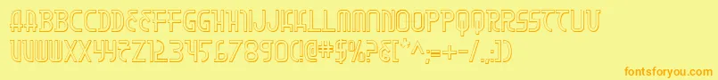 Moon Dart 3D Font – Orange Fonts on Yellow Background