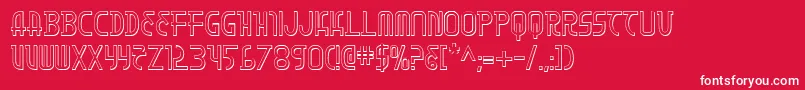フォントMoon Dart 3D – 赤い背景に白い文字
