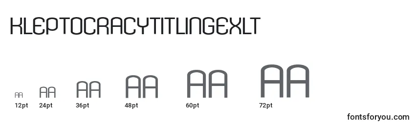 KleptocracyTitlingExLt Font Sizes