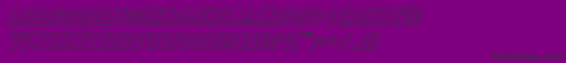 Vicioushungered3Dital-fontti – mustat fontit violetilla taustalla