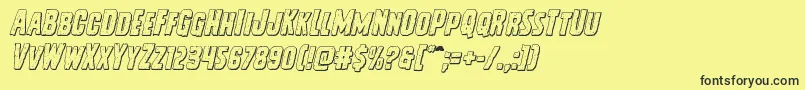 Vicioushungered3Dital Font – Black Fonts on Yellow Background