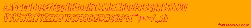 Vicioushungered3Dital Font – Red Fonts on Orange Background