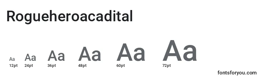 Размеры шрифта Rogueheroacadital