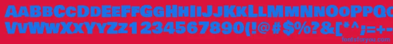 BowlbyonescRegular Font – Blue Fonts on Red Background