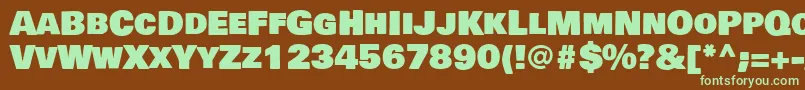 BowlbyonescRegular Font – Green Fonts on Brown Background