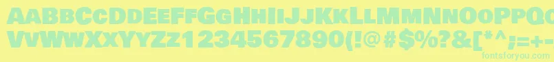 BowlbyonescRegular Font – Green Fonts on Yellow Background