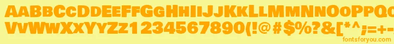 BowlbyonescRegular Font – Orange Fonts on Yellow Background
