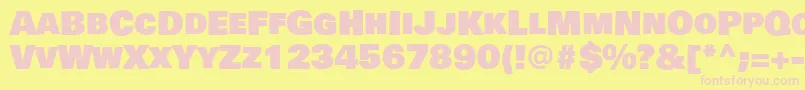 BowlbyonescRegular Font – Pink Fonts on Yellow Background