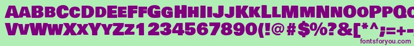 BowlbyonescRegular Font – Purple Fonts on Green Background