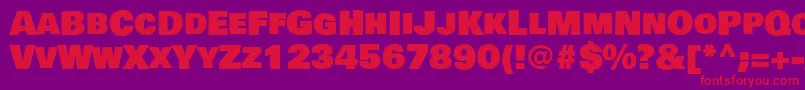 Шрифт BowlbyonescRegular – красные шрифты на фиолетовом фоне